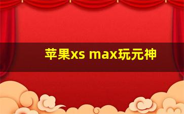 苹果xs max玩元神